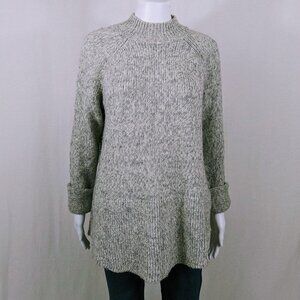 Max Studio Light Gray Mock Neck Pullover Sweater Size M